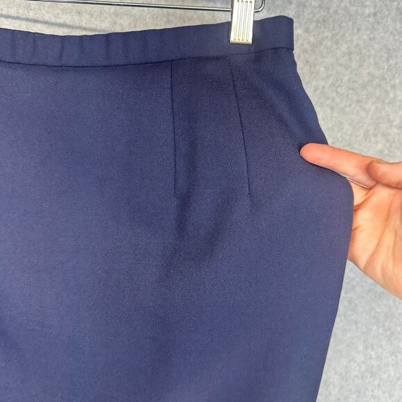 Vintage Pendleton Skirt Womens Size 10 Blue 100% Virgin Wool Straight Zipper - Picture 3 of 13